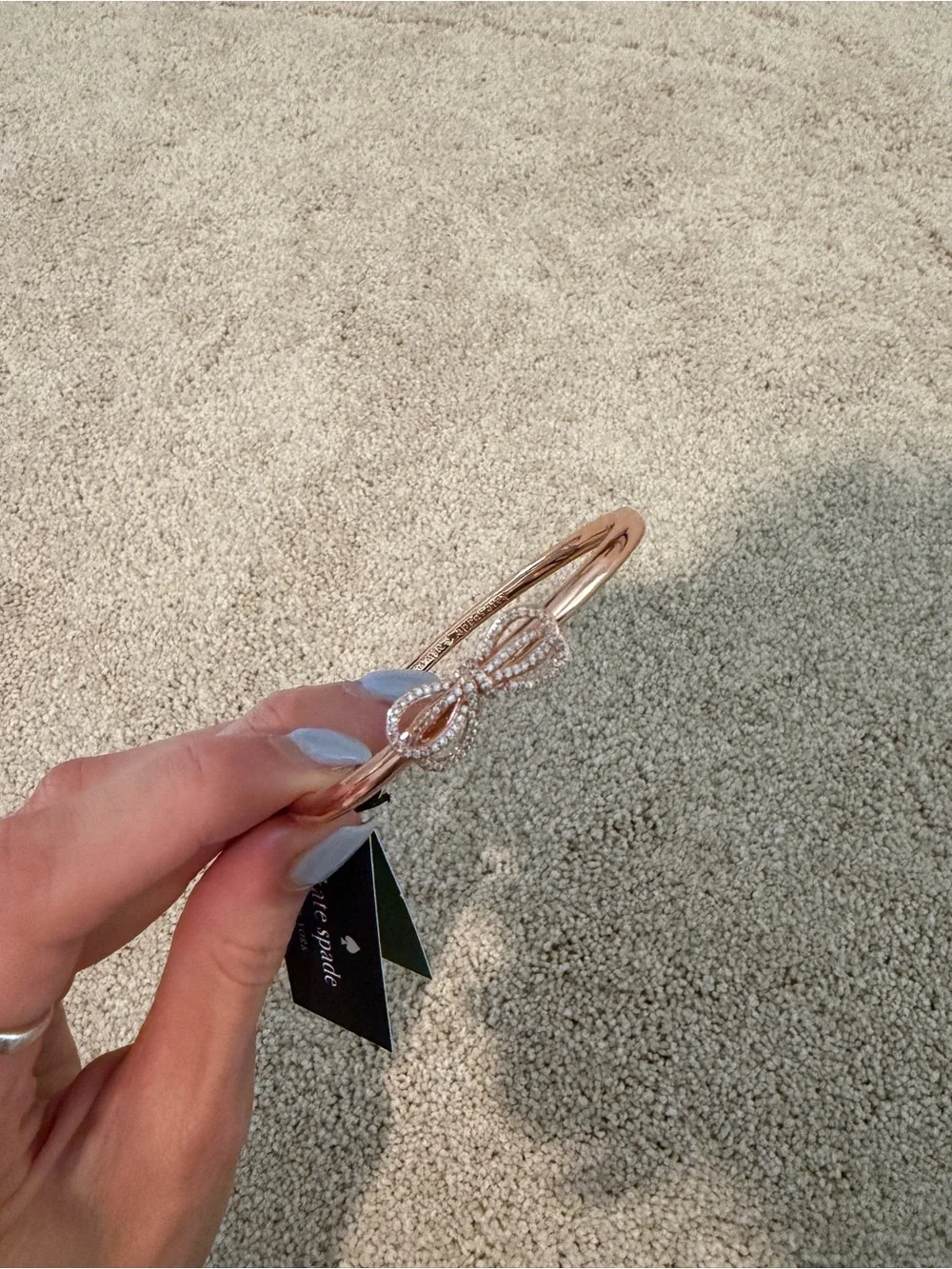kate spade rose gold-tone bow bracelet with crystal accents - Picture 2 of 3